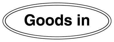 Goods In Shaped Sign
