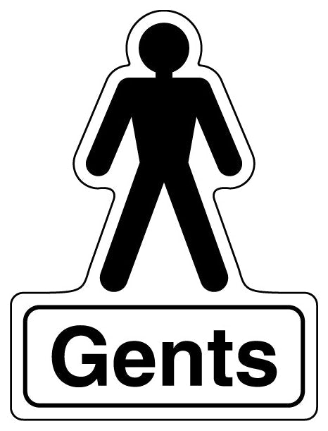 Gents Toilets Shaped Sign