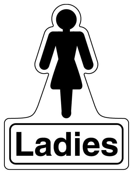 Ladies Toilets Shaped Sign