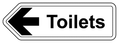 Toilets Arrow Left Shaped Sign