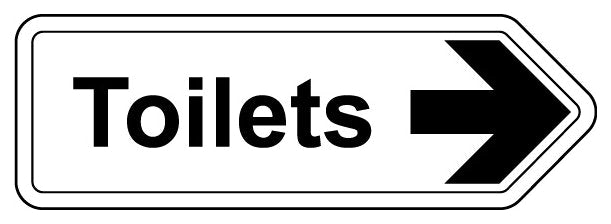 Toilets Arrow Right Shaped Sign