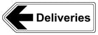 Deliveries Arrow Left - Shaped Sign