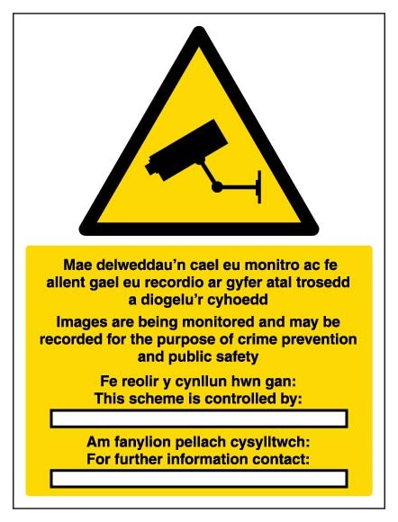 Welsh English Cctv Images Are Being Monitored