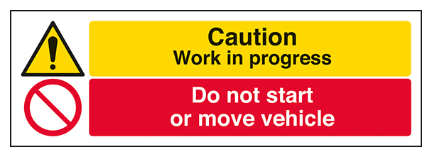 Caution Work In Progress Do Not Start Vehicle Landscape