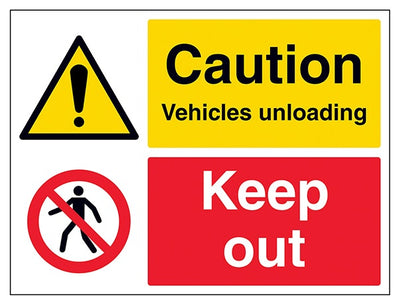 Caution Vehicles Unloading Keep Out