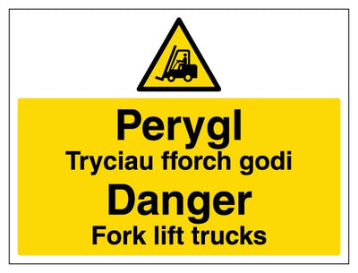 Welsh English Danger Fork Lift Trucks Landscape