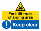 Fork Lift Charging Area Keep Clear - Large Landscape