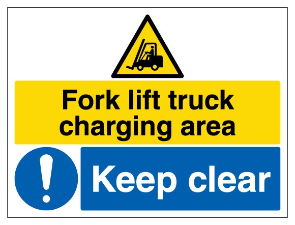 Fork Lift Charging Area Keep Clear Large Landscape