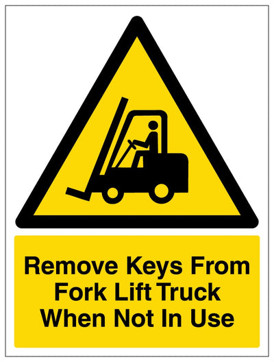Remove Keys From Fork Lift Truck When Not In Use Portrait