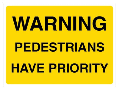 Warning Pedestrians Have Priority Landscape