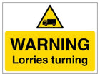 Warning Lorries Turning - Landscape