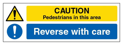 Caution Pedestrians Reverse With Care Slim Landscape