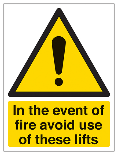In The Event Of Fire Avoid Use Of These Lifts Portrait