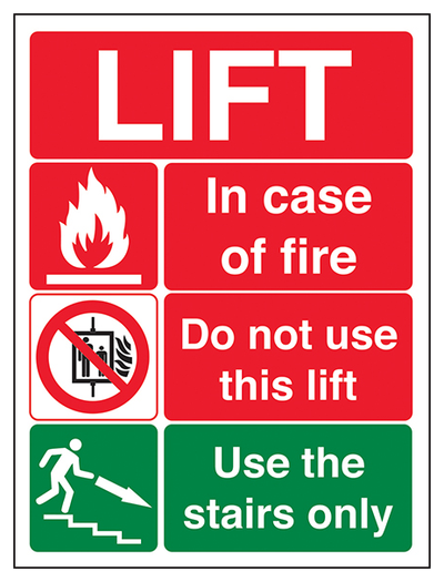 Lift Fire Notice Portrait