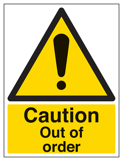 Caution Out Of Order Portrait