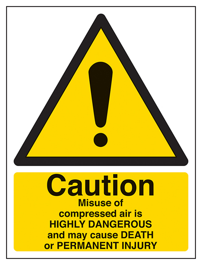 Caution Misuse Of Compressed Air Portrait