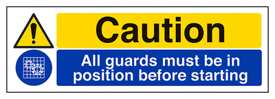 Caution All Guards Must Be In Position Before Starting Landscape