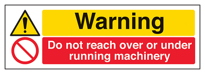 Warning Do Not Reach Over Or Under Running Machinery Landscape