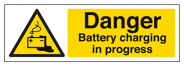 Danger Battery Charging In Progress Landscape