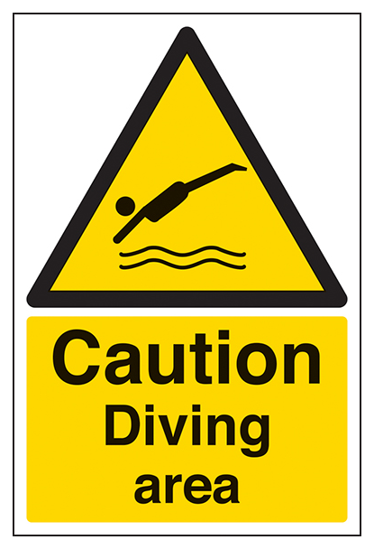 Caution Diving Area Portrait