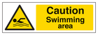 Caution Swimming Area - Landscape