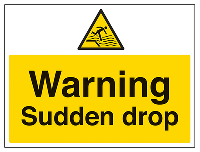 Warning Sudden Drop Large Landscape