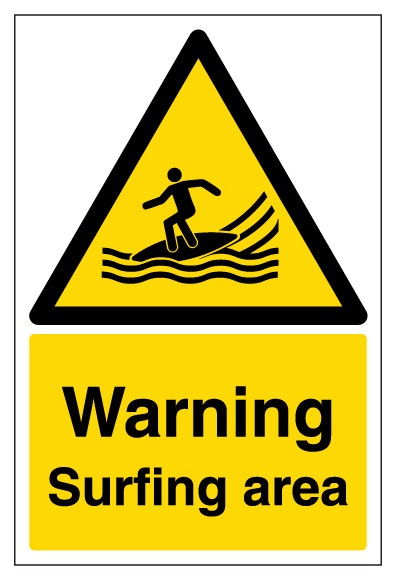 Warning Surfing Area Portrait