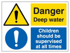Danger Deep Water Children Should Be Supervised At All Times - Large Landscape
