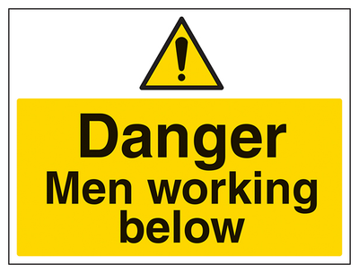 Danger Men Working Below Large Landscape