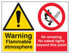 Flammable/No Smoking/No Naked Lights - Large Landscape