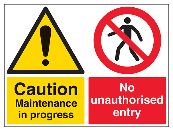 Caution Maintenance No Entry Large Landscape