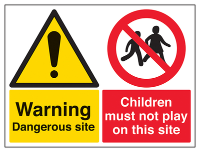Warning Dangerous Site Children Must Not Play On This Site