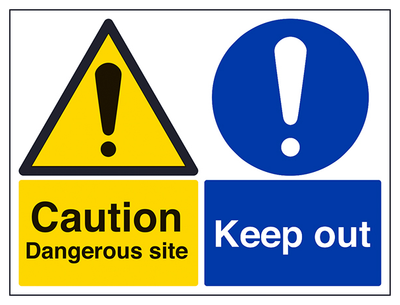 Caution Dangerous Site Keep Out Large Landscape