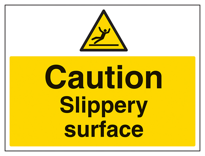 Caution Slippery Surface Large Landscape