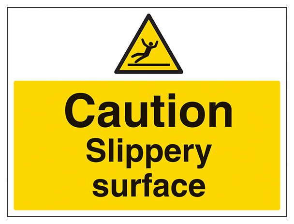 Caution Slippery Surface Large Landscape