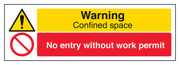 Warning Confined Space Entry To Work Permit Only Landscape