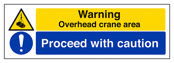 Warning Overhead Crane Area Proceed With Caution Landscape