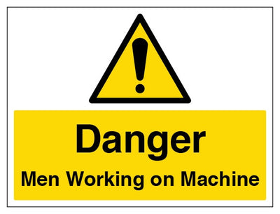 Danger Men Working On Machine Large Landscape