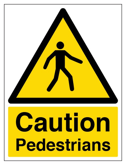 Caution Pedestrians Portrait