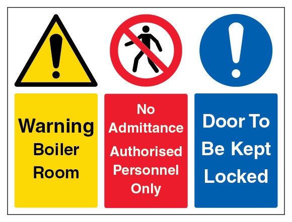Boiler Room Authorised Persons Door Multi Message Landscape