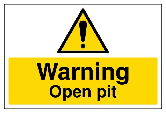 Warning Open Pit Large Landscape