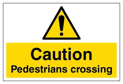 Caution Pedestrians Crossing Large Landscape