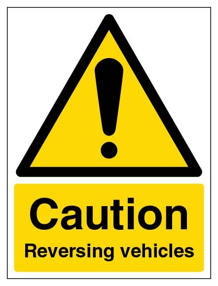 Caution Reversing Vehicles Portrait