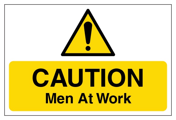 Caution Men At Work Large Landscape