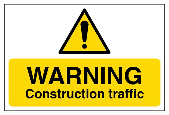 Warning Construction Traffic Large Landscape