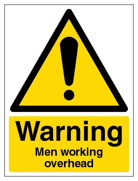 Warning Men Working Overhead Portrait