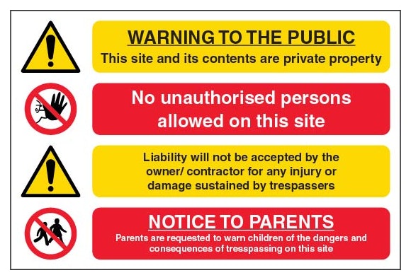 Warning To The Public Private Property Large Landscape