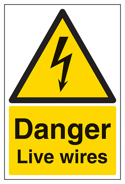 Danger Live Wires Portrait
