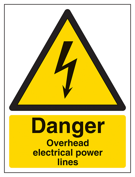 Danger Overhead Power Lines Portrait