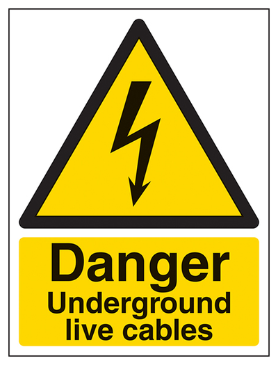 Danger Underground Live Cables Portrait